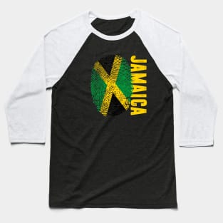 Jamaica Flag Fingerprint My Story DNA Jamaican Baseball T-Shirt